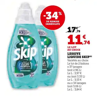 Super U SKIP Lessive liquide offre