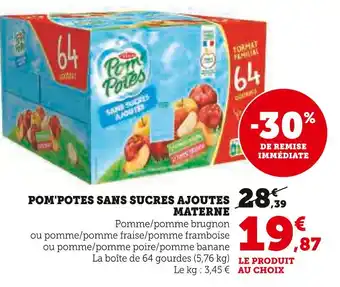 Super U MATERNE Pom'potes sans sucres ajoutés offre