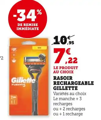 Super U GILLETTE Rasoir rechargeable offre