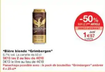 Monop' Bière blonde "Grimbergen" offre