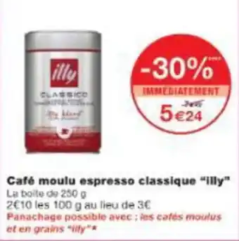 Monop' Café moulu espresso classique "illy" offre