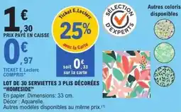 E.Leclerc E.leclerc - lot de 30 serviettes 3 plis décorées offre