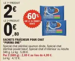 E.Leclerc Purina - sachets fraîcheur pour chat purina one offre