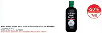 Monop' Huile d'olive vierge extra 100% italienne "Italians do it better" offre