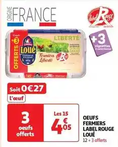 Auchan Loué - oeufs fermiers label rouge offre