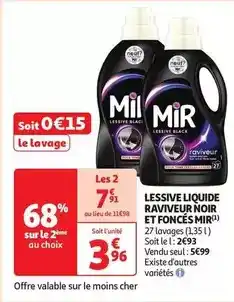 Auchan Mir - lessive liquide raviveur noir et fonces offre