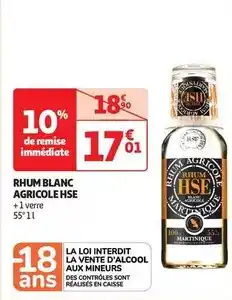 Auchan Hse - rhum blanc agricole offre