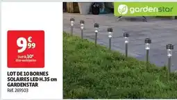 Auchan Gardenstar - lot de 10 bornes solaires led h.35 cm offre