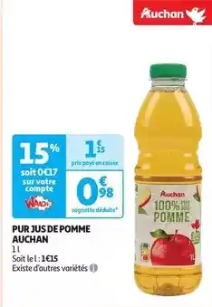 Auchan Auchan - pur jus de pomme offre