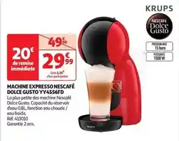Auchan Krups - machine expresso dolce gusto yy4556fd offre