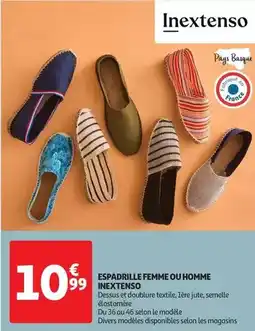 Auchan Inextenso - espadrille femme ou homme offre