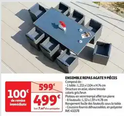 Auchan Facile - ensemble repas agate 9 pièces offre