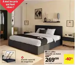 Conforama Lit coffre 140x190 cm aston offre