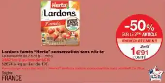 Monop' Lardons fumés "Herta" conservation sans nitrite offre