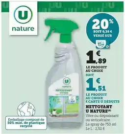 Super U U - nettoyant nature offre