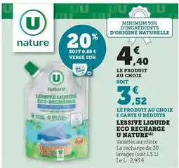 Super U U - lessive liquide eco recharge nature offre