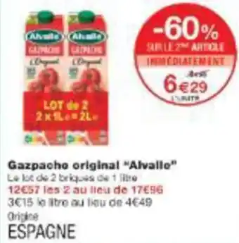 Monop' Gazpacho original "Alvalle" offre