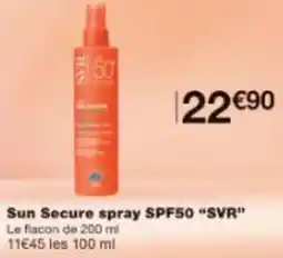 Monop' Sun Secure spray SPF50 "SVR" offre