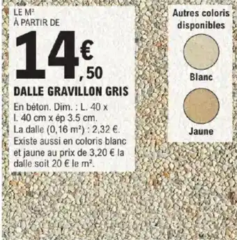 E.Leclerc Brico Dalle gravillon gris offre