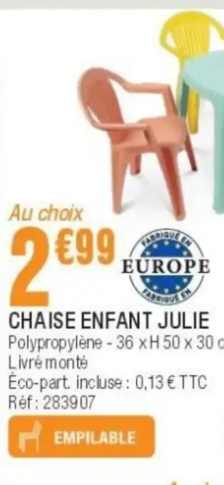 La Foir'Fouille Chaise enfant julie offre