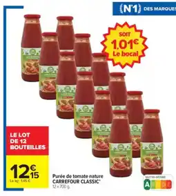 Carrefour Market CARREFOUR CLASSIC Purée de tomate nature offre