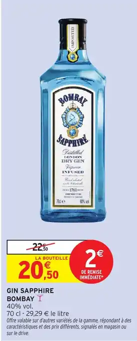 Intermarché BOMBAY Gin sapphire offre