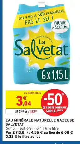 Intermarché SALVETAT Eau minérale naturelle gazeuse offre