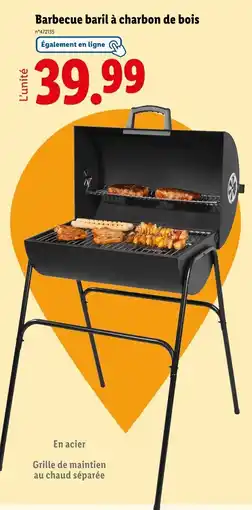 Lidl Barbecue baril à charbon de bois offre