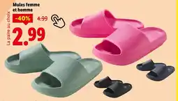Lidl Mules femme et homme offre