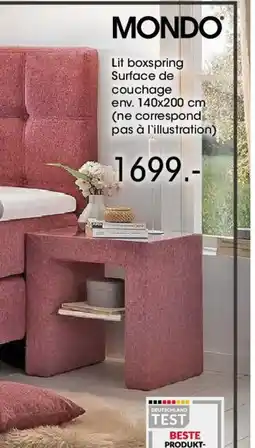 Möbel Martin Lit boxspring Surface de couchage offre