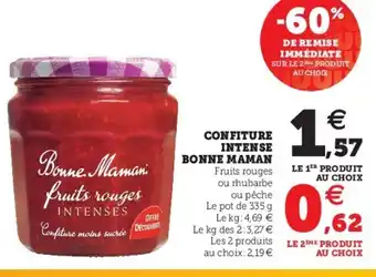Super U Confiture intense bonne maman offre