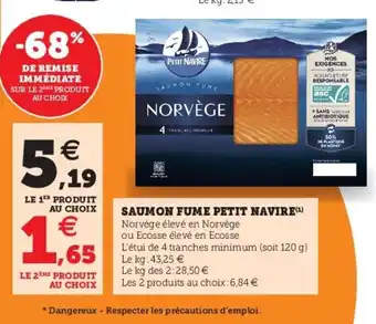 Super U Saumon fume petit navire offre