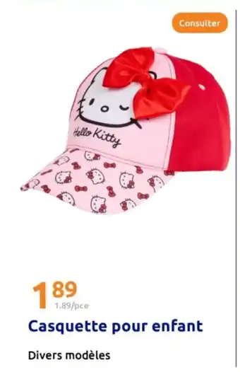 Action Casquette pour enfant offre