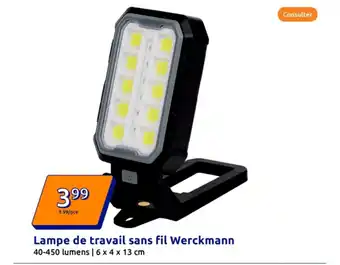 Action Lampe de travail sans fil werckmann offre