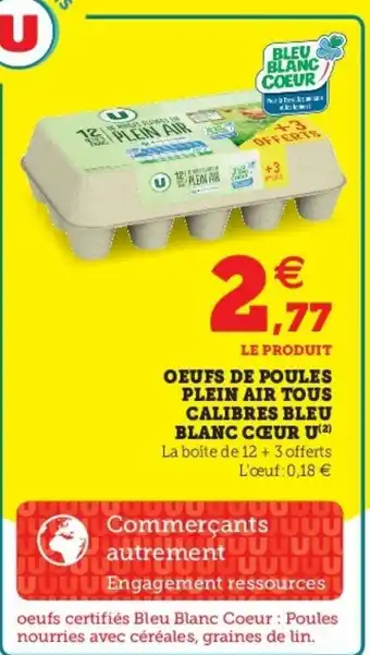 Super U Oeufs de poules plein aur tous calibres bleu offre
