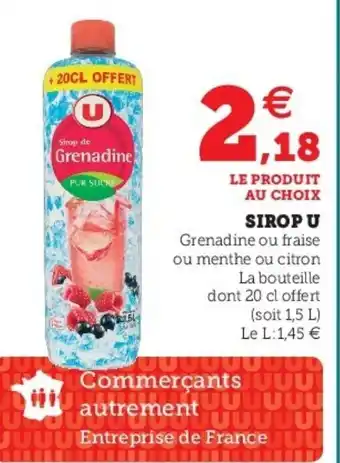 Super U Sirop U offre
