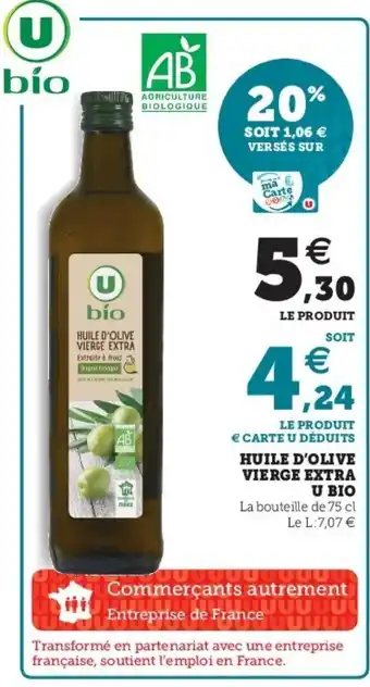 Super U Huile d'olive vierge extra U Bio offre