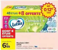 Carrefour Drive Lotus - mouchoirs 3 en 1 offre