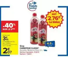Carrefour Drive Carrefour - classic sirop offre
