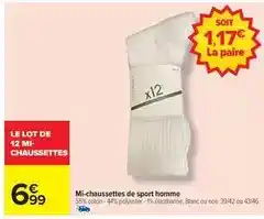 Carrefour Drive Mi-chaussettes de sport homme offre