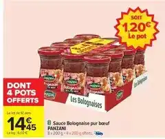 Carrefour Drive Panzani - sauce bolognaise pur boeuf offre