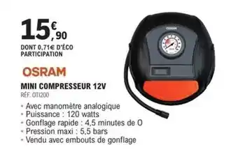E.Leclerc L'Auto Osram - mini compresseur 12v offre