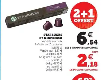 Super U Starbucks by nespresso offre