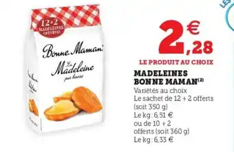 Super U Madeleines bonne maman offre