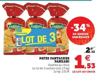 Super U Pates fantaisies panzani offre