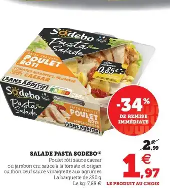 Super U Salade pasta sodebo offre