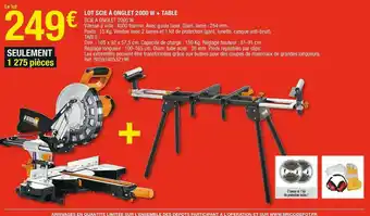 Brico Dépôt Lot scie à onglet 2000 w + table offre