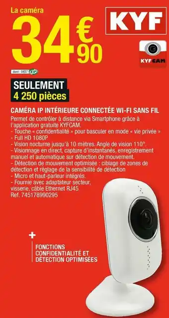 Brico Dépôt Kyf caméra ip intérieure connectée wi-fi sans fil offre