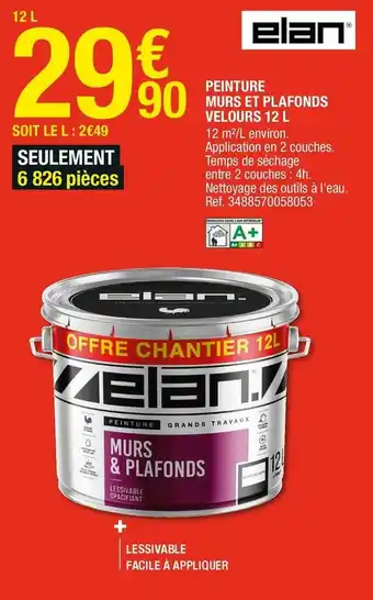 Brico Dépôt Peinture murs et plafonds velours 12 l offre