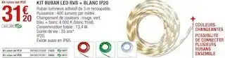 Brico Dépôt Kit ruban led rvb + blanc ip20 offre